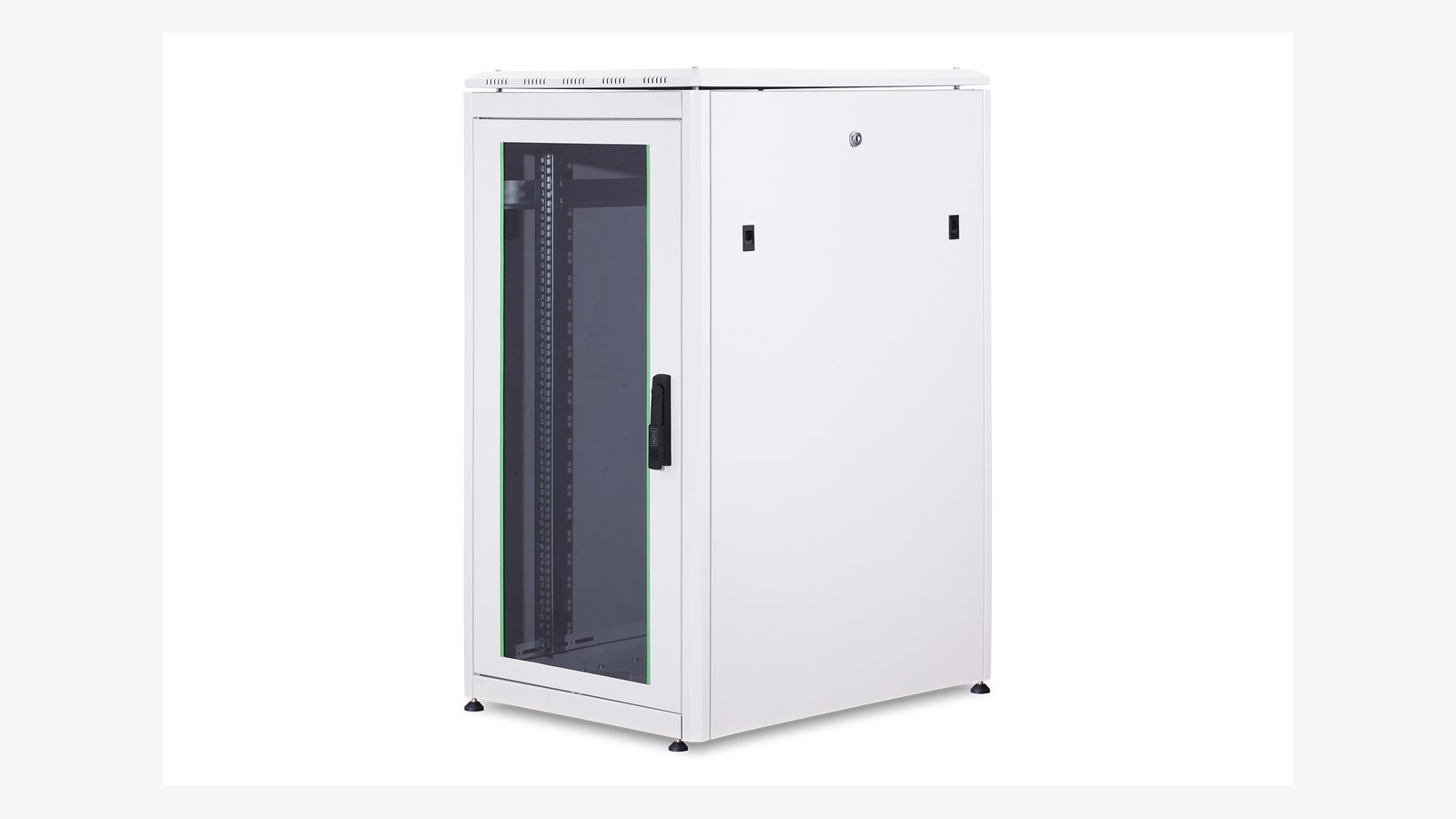DIGITUS Unique series 22U 19 inch network cabinet with glass front door, manufacturer product photo