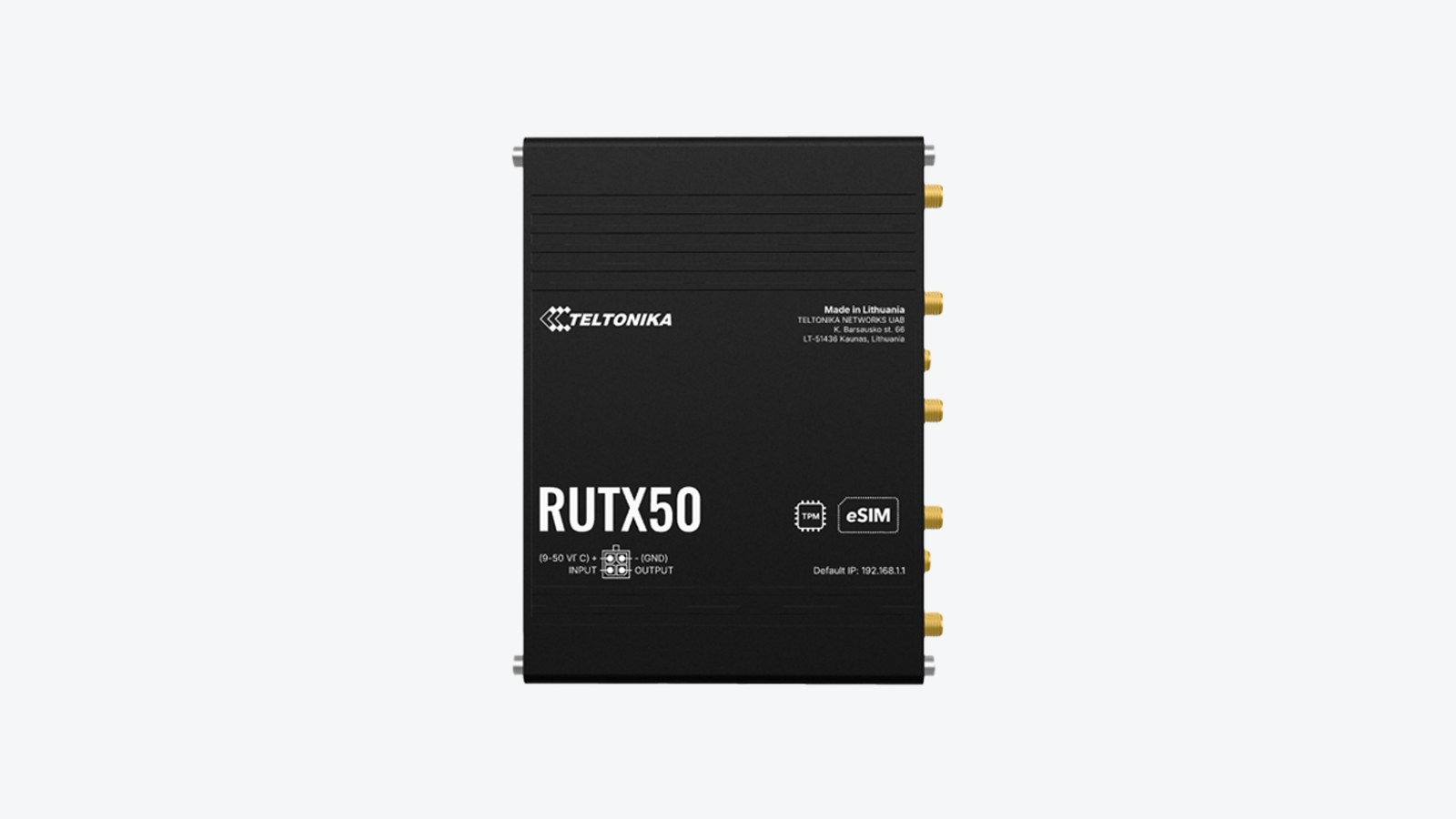 Teltonika Networks RUTX50 industrial 5G router, manufacturer product photo