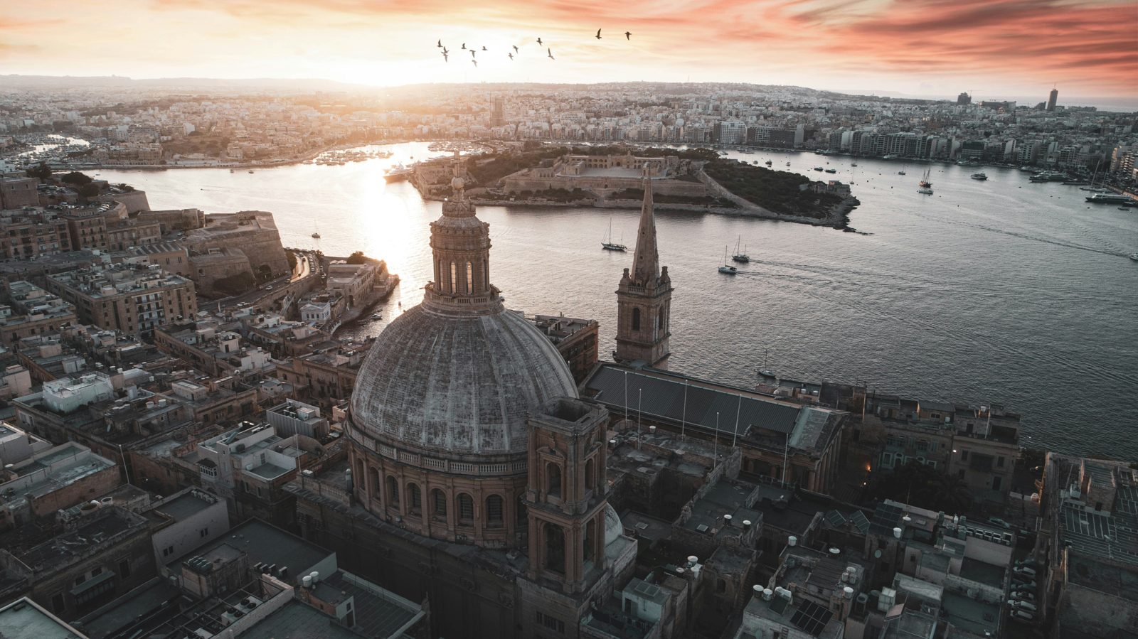 Aerial view of Valletta, Malta, where the YOT LTD head office is based