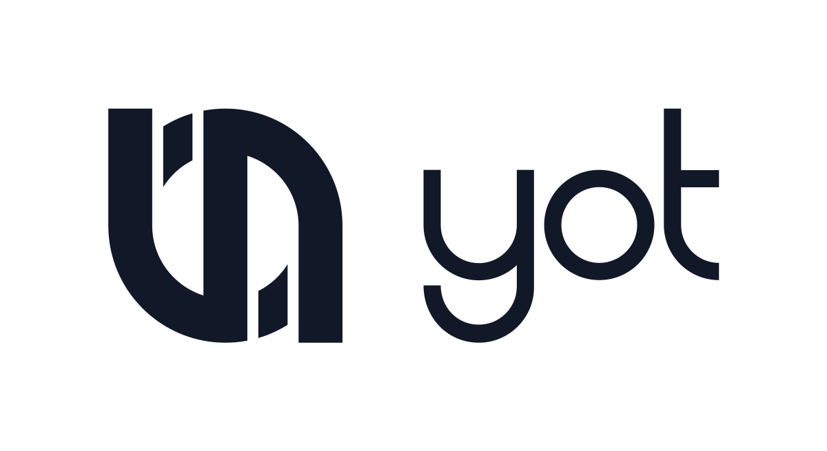 Monochrome logo of YOT LTD